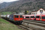 XRAIL auf dem neusten technischen Stand nach dem Velassen vom Industriewerk Bellinzona.
Die Re 620 088-5  LINTHAL  mit neuem Anstrich in Reuchenette - Péry am 16. April 2019.
Foto: Walter Ruetsch