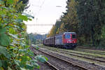 Refit Re 620 026-5  ZOLLIKOFEN  von SBB CARGO.
Seit einigen Tagen präsentiert sich die nigelnagelneue Re 620 026-5  ZOLLIKOFEN  nach der R3 vom 16.9.2019 mit einem neuen Anstrich. Mit den erhaltenen Silberstreifen auf den beiden Stirnfronten gehört sie für die Bahnfreunde der Re 620 zu den fotogensten Lokomotiven der Flotte von SBB CARGO.
Am 24. Oktober 2019 konnte sie erstmals seit der Erneuerung in Gerlafingen bewundert werden.
Fotostandort: Parkplatz, Bildausschnitt Fotoshop.
Foto: Walter Ruetsch 