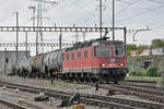 Re 620 018-2 durchfährt den Bahnhof Pratteln. Die Aufnahme stammt vom 23.10.2019.