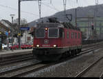 SBB - 620 018-2 als Lokzug bei der durchfahrt im Bahnhof Sissach am 26.02.2021
