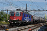 Re 620 082-8 durchfährt den Bahnhof Pratteln. Die Aufnahme stammt vom 23.07.2021.