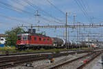 Re 620 031-5 durchfährt den Bahnhof Pratteln. Die Aufnahme stammt vom 23.07.2021.