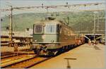 Die SBB Re 6/6 11635  Muttenz  wartet in Biel/Bienne mit dem IC Mont-Bland (Genève - Hamburg) auf die Abfahrt.

9. Mai 1984