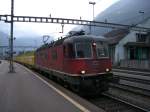 Re6/6 11618 mit einem Postcontainerzug in Erstfeld. (16.08.2007)