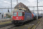 Re 620 089-3 durchfährt am 08.02.2024 den Bahnhof Pratteln.