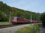 Re 6/6 11619  Arbon  mit FE 44685 Singen - Zrich kurz hinter Thayngen. 07.09.09