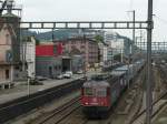 620 055-4 zieht einen Gterzug durch Pratteln. 3.8.2011