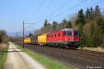 Re 6/6 11648 mit ihrem Postzug am 28.03.14 kurz vor Lenzburg