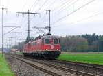 SBB - Lokfahrt  Re 6/6  11657 mit Re 6/6  11617 unterwegs bei Lyssach am 18.04.2015