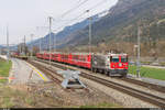 RhB Ge 4/4 II 616 mit RE Disentis - Scuol-Tarasp am 9. April 2021 bei Felsberg.