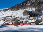 RhB Ge 4/4 II 629 / Ardez, 5. Februar 2022<br>
RE Disentis - Scuol-Tarasp