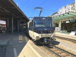 MOB / Goldenpass - Ge 4/4 8001 unterwegs im Bahnhof von Montreux am 26. Juni 2018. 