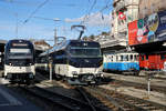 Gleich zwei  ZUFALLSTREFFEN  auf dem Bahnhofplatz Montreux am 18.