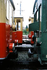 Bei der Schynige Platte Bahn waren 1983 u.a. Zahnradlokomotiven der Baureihe He 2/2 zu bestaunen.
Schweiz, 12.08.1983