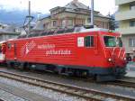 MGB - Zahnradlok HGe 4/4  108 im Bahnhof von Brig am 10.03.2007