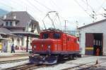 MGB exBVZ - HGe 4/4 I 11 am 09.06.1995 in Visp - Zahnrad-LOKOMOTIVE - Baujahr 1929 - SLM3336/SWS/MFO - 736 KW - Gewicht 46,80t - LP 14,10m - zulssige Geschwindigkeit 45/Z25 km/h - Lebenslauf: ex BVZ