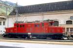 MGB exBVZ - HGe 4/4 I 13 am 17.05.1991 in Visp - Zahnrad-Lokomotive - Baujahr 1929 - SLM3338/SWS/MFO - 736 KW - Gewicht 46,80t - LP 14,10m - zulssige Geschwindigkeit 45/Z25 km/h - Lebenslauf: ex BVZ