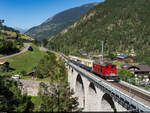 MGB Historic HGe 4/4 I 36 / Grengiols, 28. Juni 2025<br>
Zermatt - Disentis