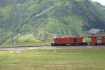Solche Z�ge zogen diese Lokomotiven jahrzehntelang. Der Sonderzug zum Jubil�um 100 Jahre FO hat am 05.07.2026 die Station N�tschen verlassen und f�hrt jetzt Richtung Andermatt.
