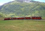 Der Sonderzug zum Jubil�um 100 Jahre FO hat am 05.07.2026 die Station N�tschen verlassen und f�hrt jetzt Richtung Andermatt.