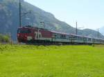 zb - HGe 4/4  101964-5 mit einem Schnellzug unterwgs zwischen Brienz und Brienzwiler am 05.08.2007