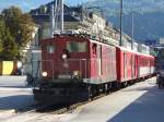 MGB - HGe 4/4 36 ( Noch mit der Anschrift FO )bei Rangierarbeiten im MGB Bahnhof von Brig am 20.09.2007