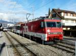 zb - Zahnradlok HGe 4/4 101 964-5 mit Schnellzug im Bahnhof Sarnen am 15.01.2010    