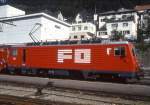 MGB exFO - HGe 4/4II 101 Name: VILLE DE SION/SITTEN am 02.08.1992 in DISENTIS - Zahnrad-LOKOMOTIVE - Baujahr 1986 - SLM5284/BBC - 1836 KW - Gewicht 64,00t - L�P 14,78m - zul�ssige Geschwindigkeit