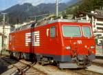 MGB exFO - HGe 4/4II 101 Name:VILLE DE SION/SITTEN am 24.08.1997 in DISENTIS - Zahnrad-LOKOMOTIVE - Baujahr 1986 - SLM5284/BBC - 1836 KW - Gewicht 64,00t - L�P 14,78m - zul�ssige Geschwindigkeit