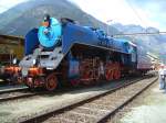 Die BR 498 022 Albatros der CSD beim Gotthard Jubilum am 08.09.2007 in Erstfeld 