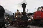 Der Nachbau der ersten Dampflok der Schweiz, die  Spanisch Brötli Bahn  D 1/3  Limmat , zeigte ihr Können auf dem hinteren Areal des Depots Erstfeld.