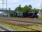 Ex BT - Dampflok Eb 3/5  9 mit einem Dampfextrazug von Etwilen nach Singen und Zurück in der Mittagspause für Lok und Personal am Bahnfest in Etzwilen am 27.04.2025