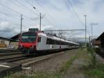 Ein Domino als Ersatz IR 3224 bei Einfahrt in Herzogenbuchsee, 13.08.2011.