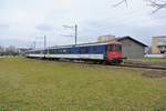 OeBB/DSF Ersatzpendel im Einsatz: BDt 50 85 80-35 911-7, AB EWI 507 und RBe 540 074-2 in Oensingen, 28.01.2018.

