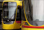 Die zwei modernen Gesichter der BLT - 

Stadler Tina und Stadler Tango (am Barfüsserplatz in Basel).

17.09.2025 (M)