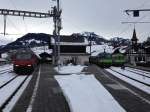 Voller Bahnhof in Zweisimmen; v.