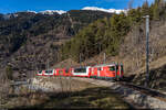 MGB Deh 4/4 23 / Fiesch, 28. Dezember 2022<br>
Glacier Express 92904 Zermatt - St. Moritz