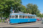 Tramparade in Zürich am 21. Mai 2017 zum 10-Jahre-Jubiläum des Tram-Museum Burgwies und zum 50-Jahre-Jubiläum des Vereins Tram-Museum.<br>
VBZ  Pedaler  Ce 4/4 1530 am Limmatquai.