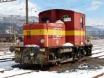 Ehemalige PTT Rangierlok Tm 2/2  1 Abgestellt im Gterbahnhof von Biel / Bienne am 22.03.2008