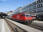 Re 460 081-3 ''Pfnder'' am 27.3.2012 in St.Gallen als IC 732 nach Genf.