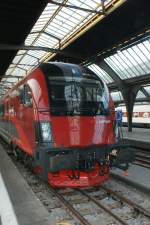 Steuerwagen des Railjet Spirit of Zrich, aufgenommen am 04.01.2010 im Hauptbahnhof Zrich.