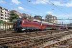 1116 201 Railjet et rame Railjet en essai Lausanne 04 juillet 2008