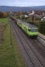 Schweizer Zucker AG, Zuckerfabrik Aarberg, Kampagne 2025: Re 465 010-7 + Re 465 012-3 + 18 Eaos/Eas, Zug 67155 Yverdon-Aarberg, Aegerten, 31.