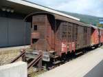 SBB - Ausrangierter und Abgestellter Gterwagen Typ Gms 42 85 137 2 381-4 im Bahnhof von Cornaux am 19.09.2007