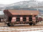SBB Cargo - Gterwagen Typ  Fcs 21 85 645 0 315-7 im Areal vom  Gterbahnhof in Biel / Bienne am 22.03.2008