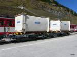 MGB - Güterwagen vom Typ Sbv-x 2762 abgestellt im Bahnhofsareal in Zermatt am 21.09.2012