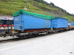MGB - Containertransportwagen Sbv-x 2761 abgestellt in Zermatt am 23.07.2016