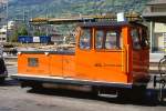 MGB exBVZ - Xmh 1/2 2962 am 23.05.1997 in Visp - Fahrleitungsdraisine - Baujahr 1981, 1982 in Betrieb - Steck/Deutz - 66 KW - Gewicht 4,80t/a2,60t - Ladegewicht 0,80t - L�P 5,06m - zul�ssige