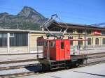 Der  Traktor  Te 2/2 4922 steht in Brig fr Rangierdienste bereit - 17.08.2005
