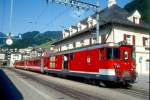 MGB FO-REGIONALZUG 120 von Dieni nach Disentis am 06.06.1993 in Disentis mit Zahnradtriebwagen Deh 4/4I 52 - B 4273 - B 4274 - ABt 4152.